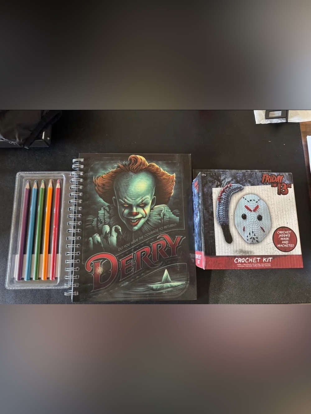 Sketch Book & Friday the 13th Crochet Kit